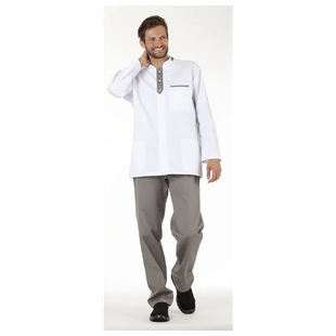 TUNIQUE DE TRAVAIL HOMME ALBAN BLANC/TAUPE