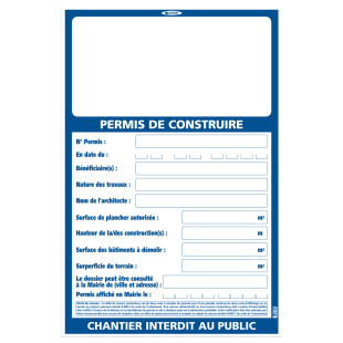 PANNEAU PERMIS CONSTRUIRE
