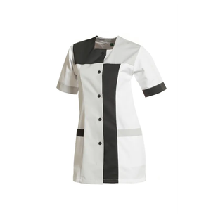 TUNIQUE DE TRAVAIL FEMME PERRINE BLANC/CHARBON