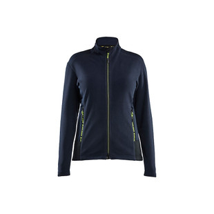 VESTE MICROPOLAIRE FEMME BLEU/JAUNE