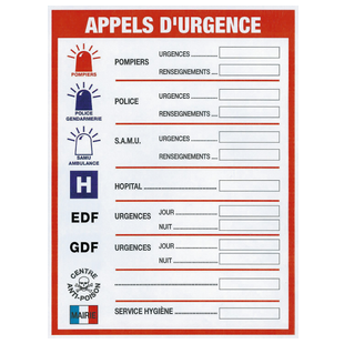 AFFICHAGE DES CONSIGNES LEGALES
