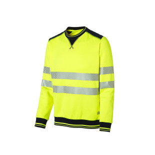 SWEAT HAUTE VISIBILITE COL ROND LUKLIGHT GRS JAUNE/MARINE