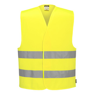 GILET DOUBLE BANDE C474 JAUNE