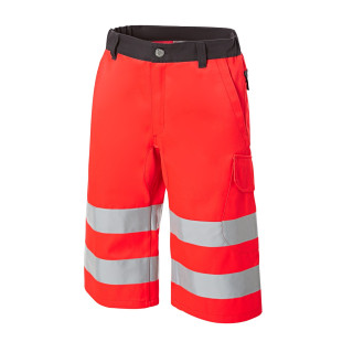 BERMUDA HAUTE VISIBILITE LUKLIGHT ROUGE/GRIS