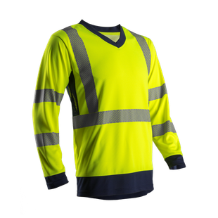 T-SHIRT SUNO HI-VIZ JAUNE/MARINE