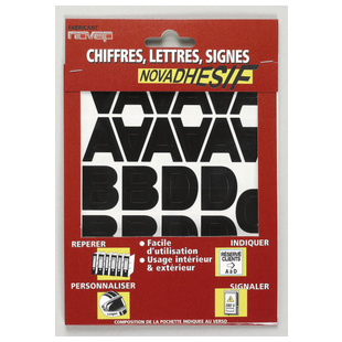 CHIFFRES, LETTRES ET SIGNES ADHESIFS SOUPLES NOVADHESIF