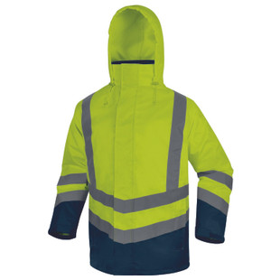 PARKA HAUTE VISIBILITE OPTIMUM3 5 EN 1 JAUNE FLUO/BLEU MARINE