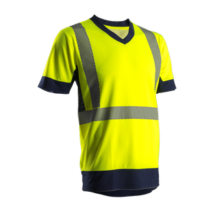 T-SHIRT KYRIO HI-VIZ JAUNE/MARINE