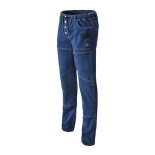 PANTALON STRETCH MOLLETON DENIM BLEU