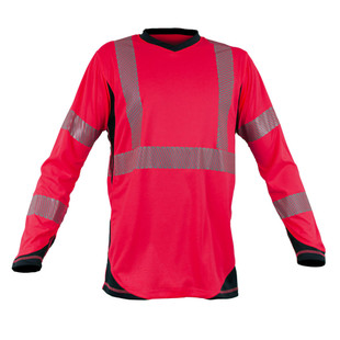 T-SHIRT TOBAGO PROTECT ROUGE FLUO/NOIR