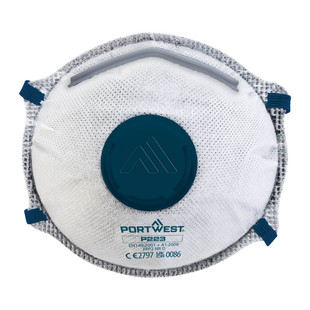 MASQUE FFP2 A VALVE CHARBON DOLOMITE (PK10) P223 BLANC