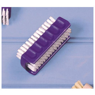 BROSSE A ONGLES PLASTIQUE COULEUR DOUBLE FACE