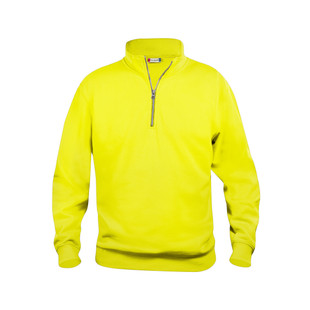 SWEATSHIRT MIXTE BASIC HALF ZIP JAUNE HV