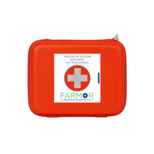 TROUSSE DE SECOURS BATIMENT 4/6 PERS. EN PU ORANGE