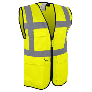 GILET HAUTE VISIBILITE JAUNE MULTIPOCHE