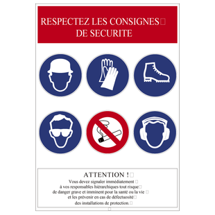 PANNEAU CONSIGNES DE SECURITE