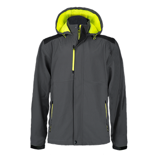VESTE SOFTSHELL 3 COUCHES GRAPHITE/JAUNE