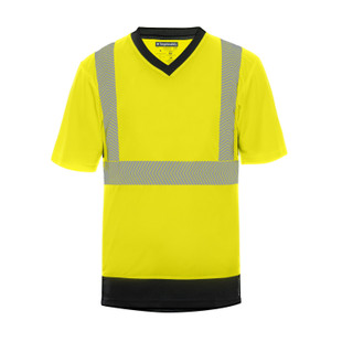 TEE-SHIRT MANCHES COURTES HELIUM JAUNE/NOIR